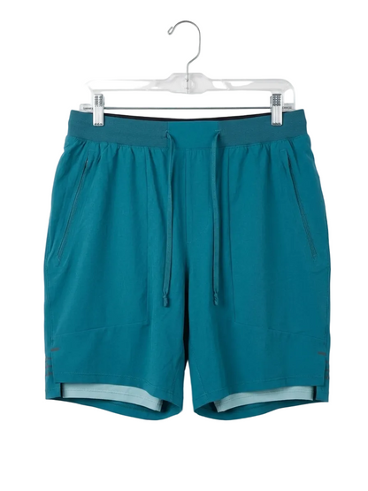 LULULEMON | L| WAIST 30| PACE BREAKER LINERLESS SHORT 7" - TEAL BLUE