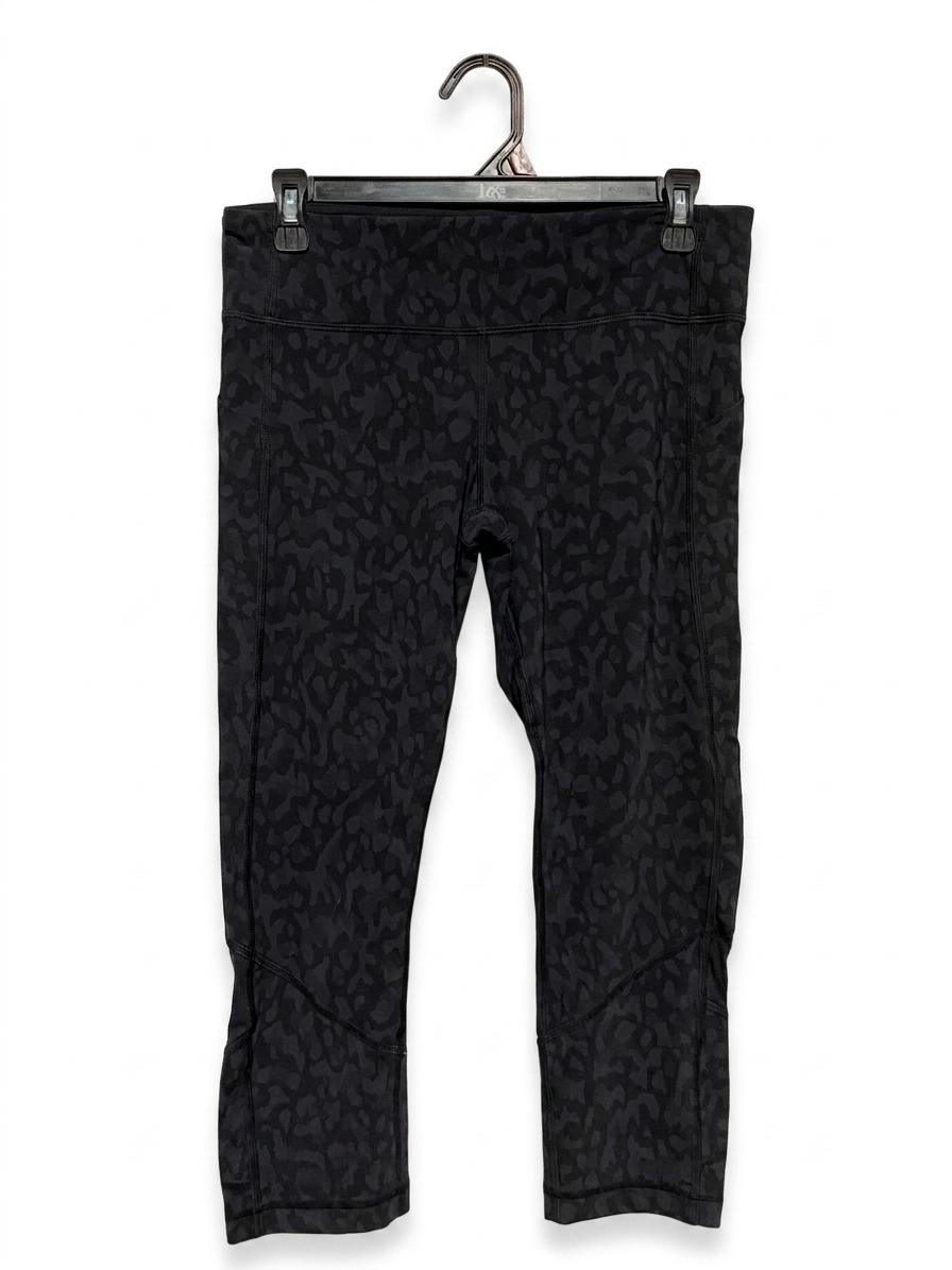 LULULEMON | L| WAIST 30| FAST AND FREE HIGH-RISE CROPS IN WILD THING CAMO DEEP COAL