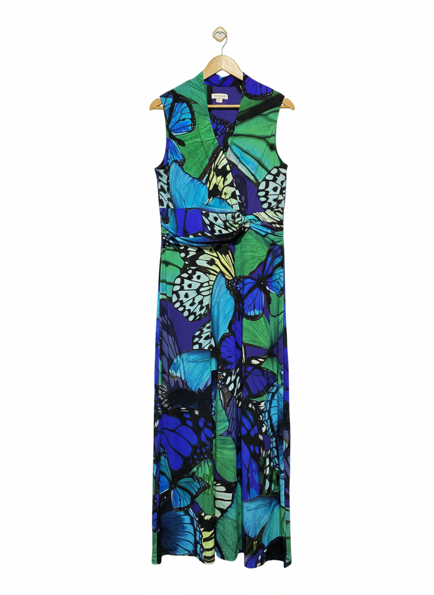 MONSOON |XL|BUST 20|  Allessandra Green Blue Butterfly Maxi Dress