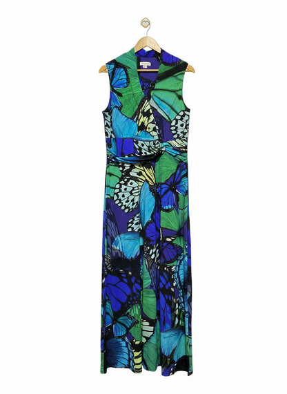 MONSOON |XL|BUST 20|  Allessandra Green Blue Butterfly Maxi Dress