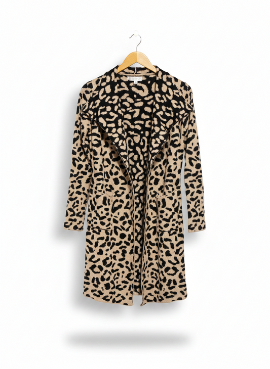 MIRADE |S/M| BUST 17| LEOPARD PRINT OPEN-FRONT CARDIGAN