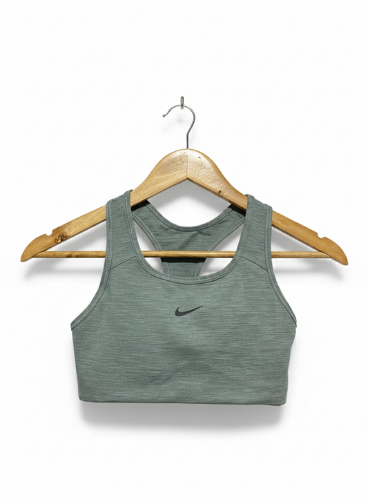 NIKE |XS| BUST 12| DRI-FIT SAGE GREEN HEATHER RACERBACK SPORTS BRA