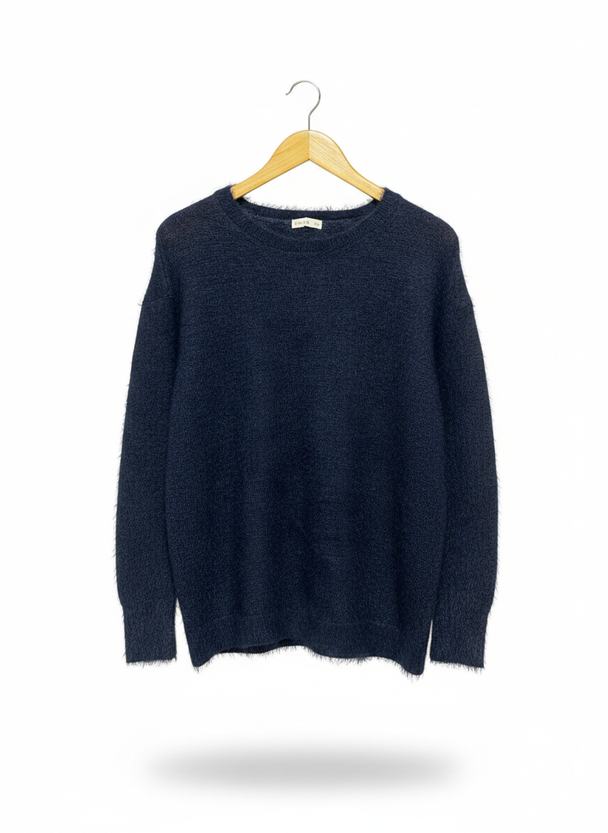 COOTON ON |L| BUST 23| Navy Blue Fluffy Knit Sweater