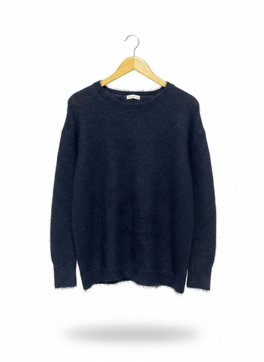 COOTON ON |L| BUST 23| Navy Blue Fluffy Knit Sweater