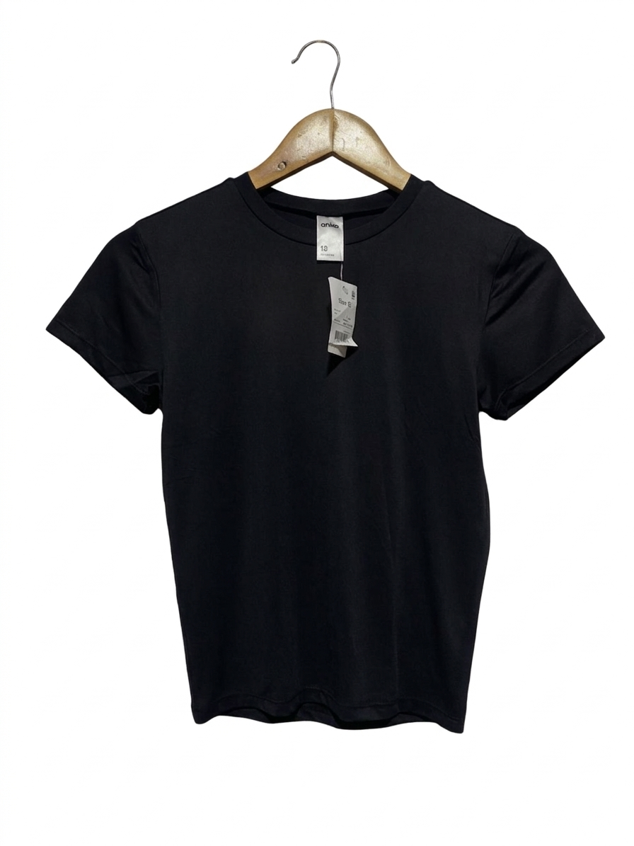 ANKO | S| BUST 15| B7| WOMEN’S ESSENTIAL COTTON CREW NECK T-SHIRT - BLACK