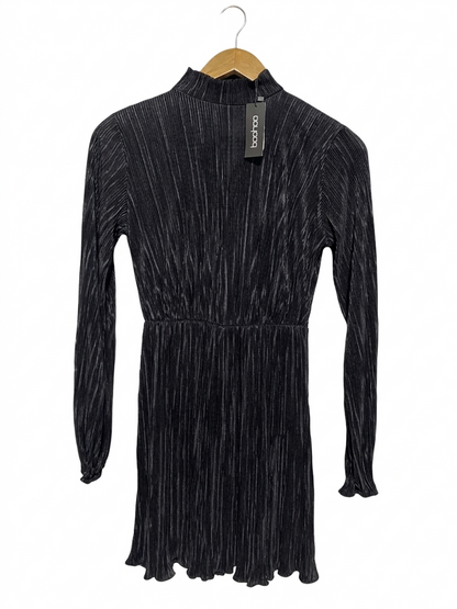 BOOHOO | S| BUST 17| B10 | PREMIUM BLACK LACE-FLARE SLEEVE TUNIC DRESS FOR WOMEN