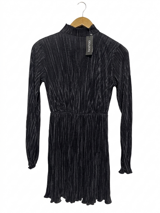 BOOHOO | S| BUST 17| B10 | PREMIUM BLACK LACE-FLARE SLEEVE TUNIC DRESS FOR WOMEN