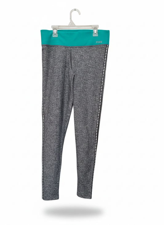 PINK VICTORIA'S SECRET|M|WAIST 30|Heathered Gray Side Stripe Ultimate Yoga Tight Leggings