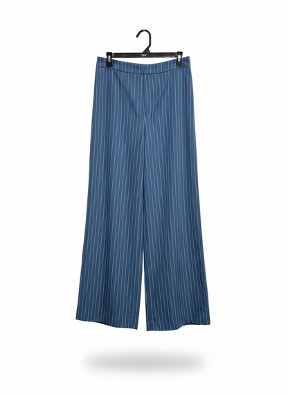 SHAREEN |L| WAIST 30| ERMANNO SCERVINO PINSTRIPED PALAZZO TROUSERS