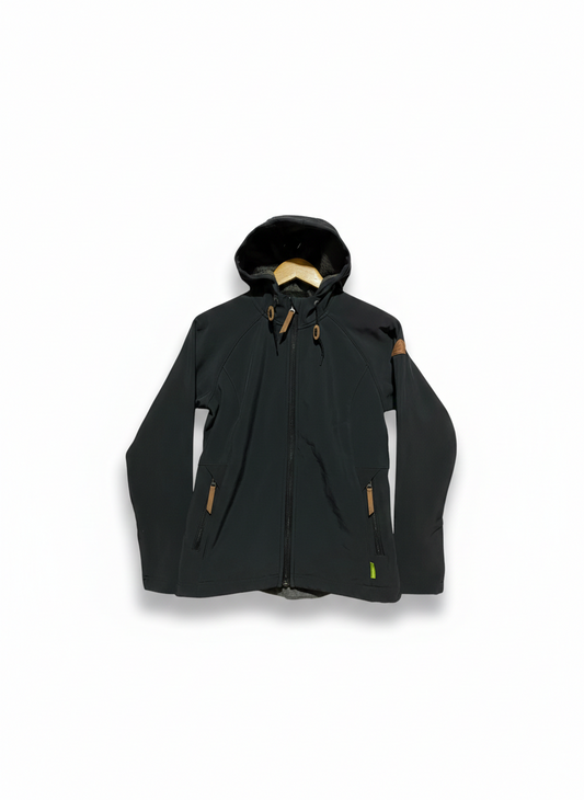 KATHMANDU |M| BUST 19| PREMIUM BLACK SOFTSHELL HOODED JACKET