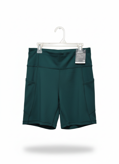 GAPFIT|M|WAIST 29|Women's Compression Shorts in Dark Green with Pockets