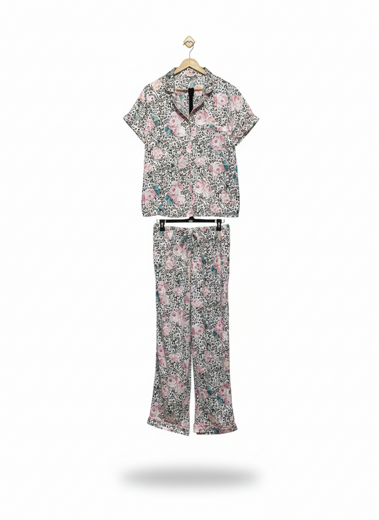 LILY LOVES |M| SATIN PYJAMA SET - LEOPARD AND ROSE