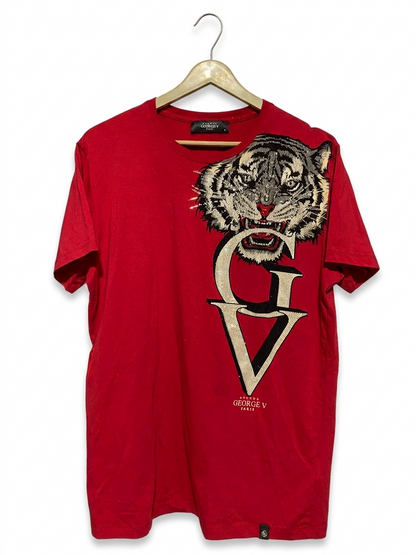 GEORGEV |L| BUST 21| B20| LUXURY RED TIGER GRAPHIC T-SHIRT