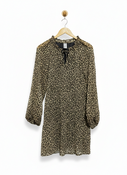 ANKO |L| BUST 20| RUFFLE NECK LONG SLEEVE TIERED DAY DRESS