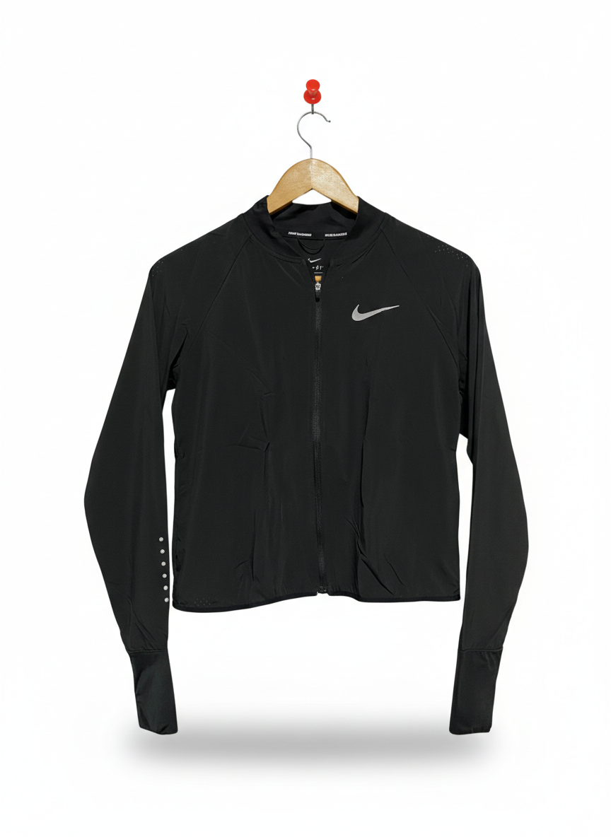 NIKE |XS| BUST 17|  WOMEN'S CITY BOMBER RUNNING JACKET - BLACK/SILVER