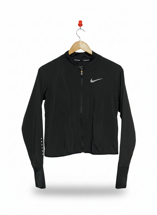 NIKE |XS| BUST 17|  WOMEN'S CITY BOMBER RUNNING JACKET - BLACK/SILVER