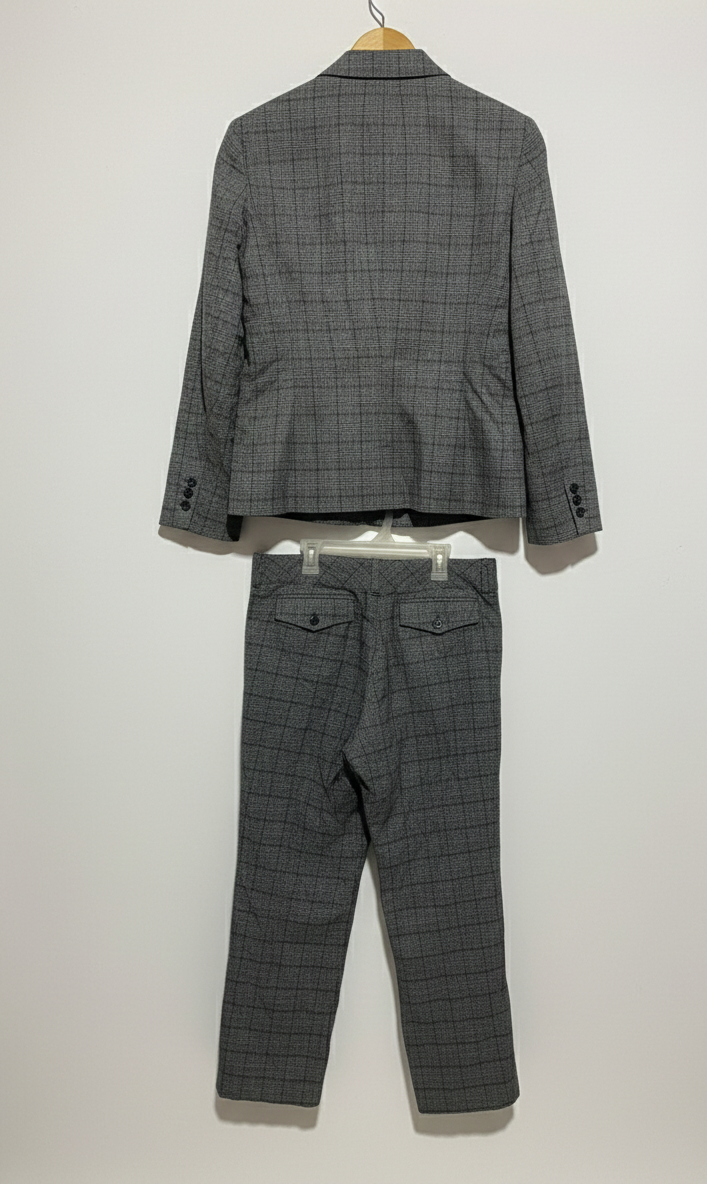 KASPER|MEDIUM|GREY CHECK WOMEN'S SUIT BLAZER AND TROUSERS SET