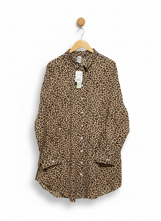 ANKO |XL| BUST 26| WILD STYLE LEOPARD PRINT BUTTON-UP SHIRT