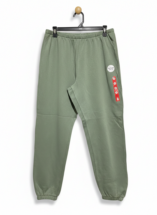 & ME |L| WAIST 30| WOMEN’S SAGE GREEN JOGGERS - COMFORTABLE FLEECE LOUNGE PANTS