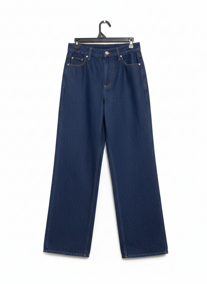 PEPPERMAYO |M| WAIST 28| Dark Blue, High-Waisted, Wide-Leg Denim Jeans