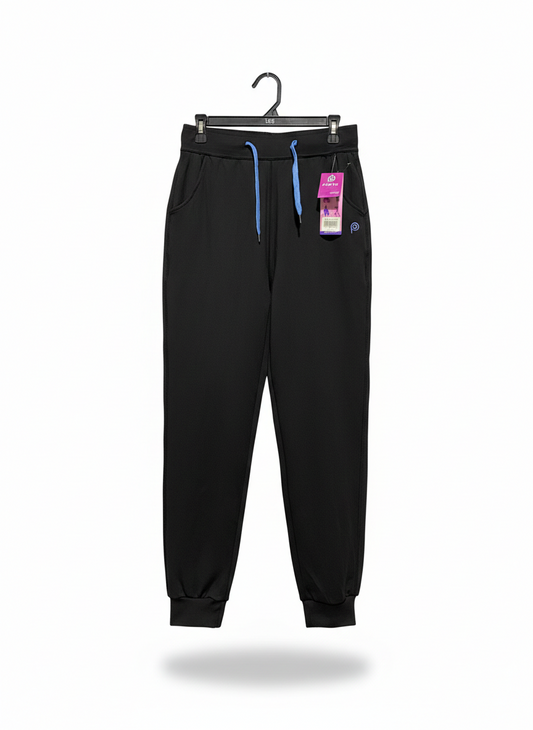 POP FIT|M|WAIST 30|BLACK JOGGERS WITH BLUE DRAWSTRING
