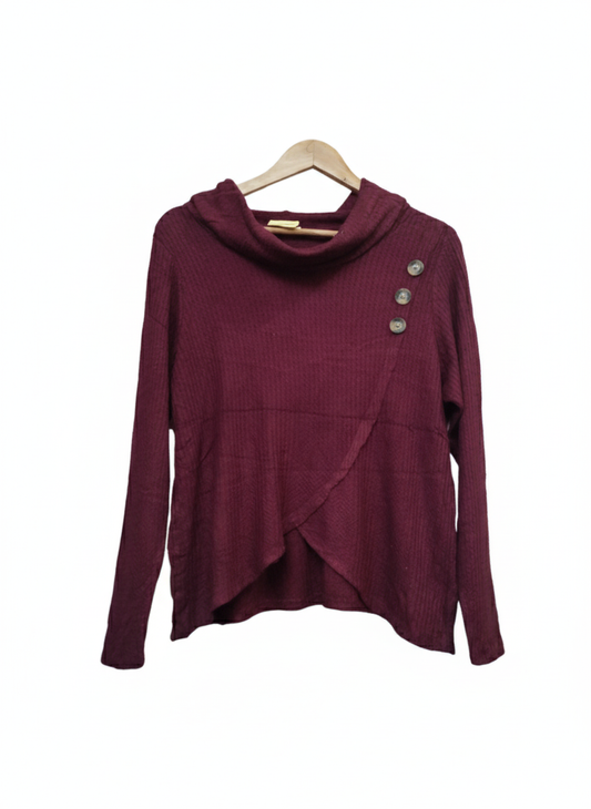 JILLIAN N Long Sleeve Cowl Neck Shirt/Sweater W-19/ L-23