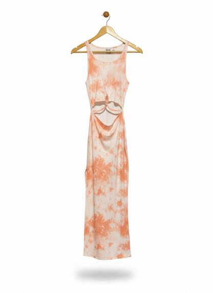 PRINCESS POLLY |S| BUST 12| SUMMER VIBE PEACH TIE-DYE MAXI DRESS