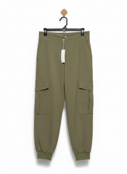 ZARA |L| WAIST 30| PREMIUM OLIVE GREEN CARGO JOGGER PANTS WITH ELASTIC CUFFS