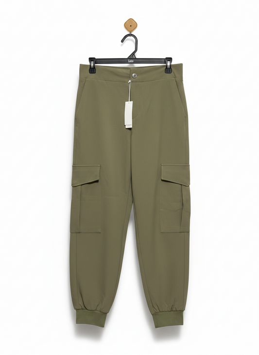 ZARA |L| WAIST 30| PREMIUM OLIVE GREEN CARGO JOGGER PANTS WITH ELASTIC CUFFS