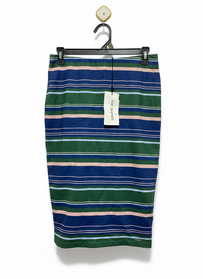 TOP SECRET WOMAN |M| WAIST 28| C6| TOP SECRET MULTICOLOR STRIPED MIDI PENCIL SKIRT