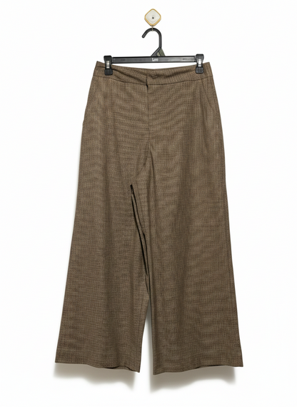 OXFORD |M| WAIST 28|B14| TEXTURED BROWN WIDE-LEG TROUSERS