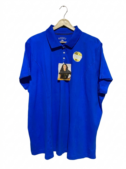 RIDERS | XXL| BUST 26| B11| BY LEE WOMEN’S SHORT SLEEVE POLO SHIRT – ROYAL BLUE