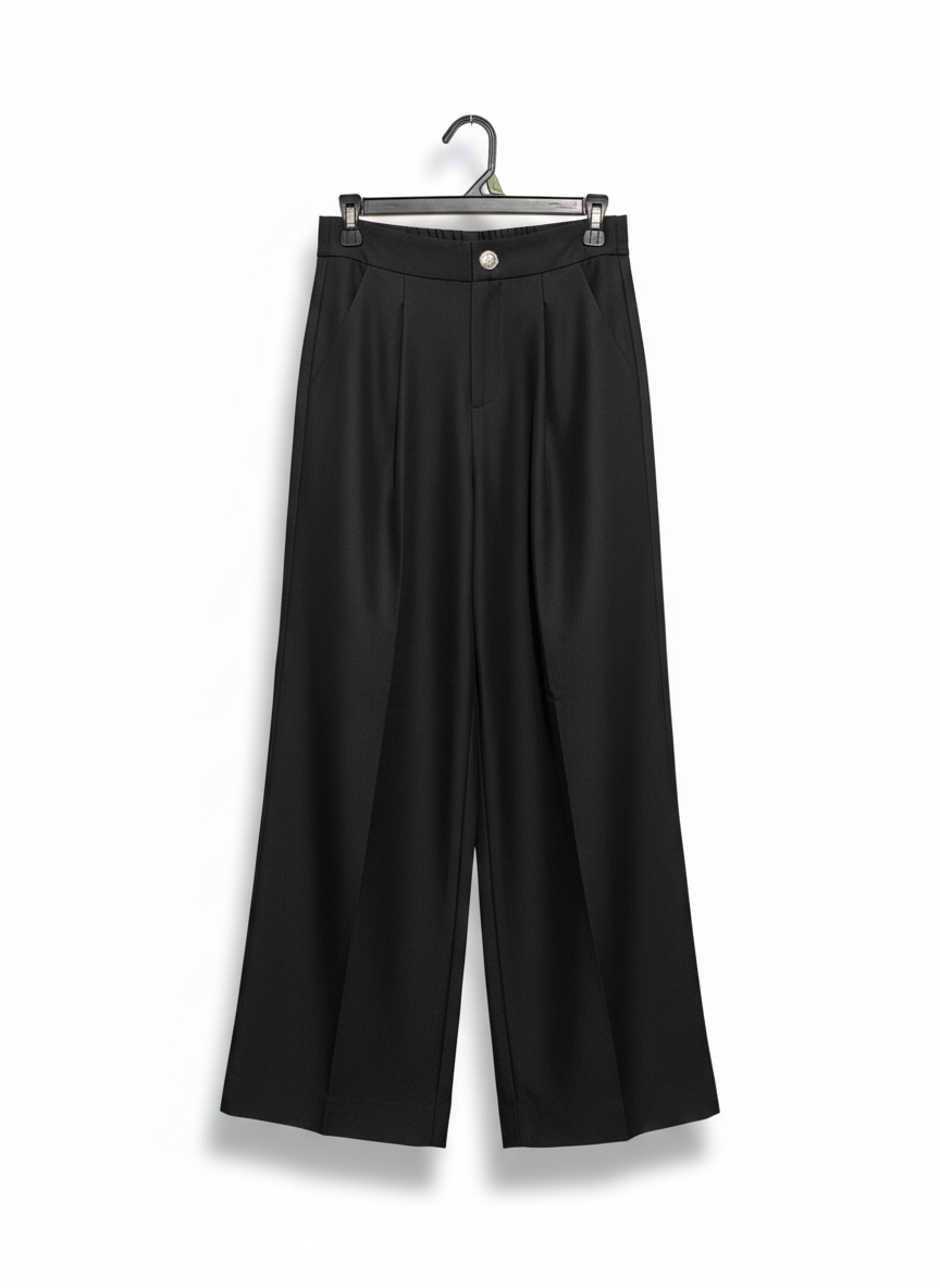 SVLI |M| WAIST 28| OLIVE HIGH-WAISTED BUTTON-FRONT TROUSERS