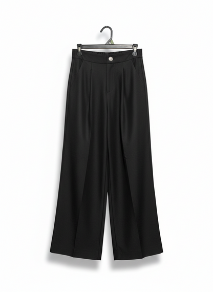 SVLI |M| WAIST 28| OLIVE HIGH-WAISTED BUTTON-FRONT TROUSERS