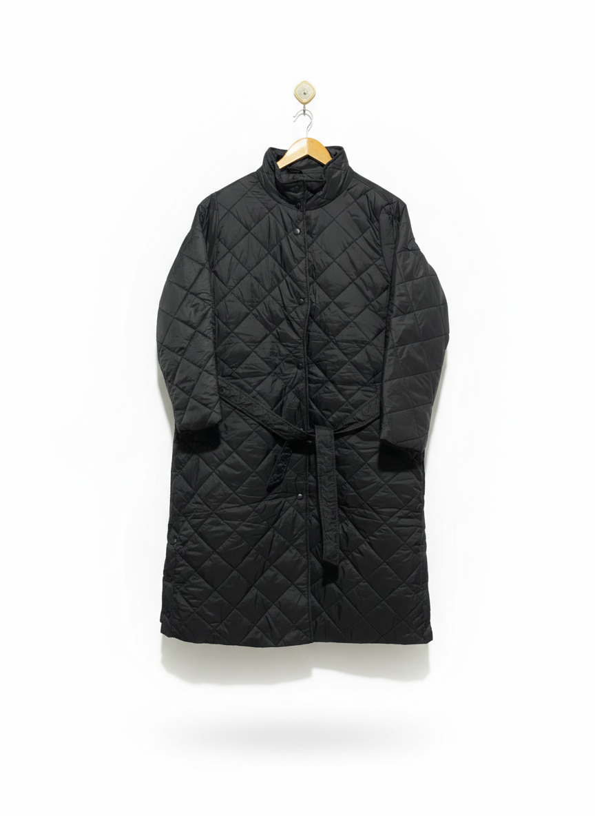 NEW LOOK |L| BUST 24| Longline Quilted Puffer Jacket with Belt