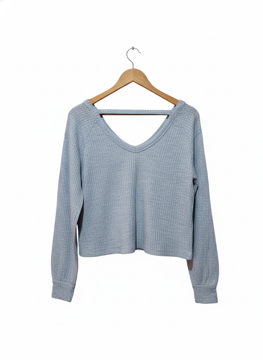 SO |XS|BUST 20.5|Madewell Waffle-Knit Relaxed V-Neck Top