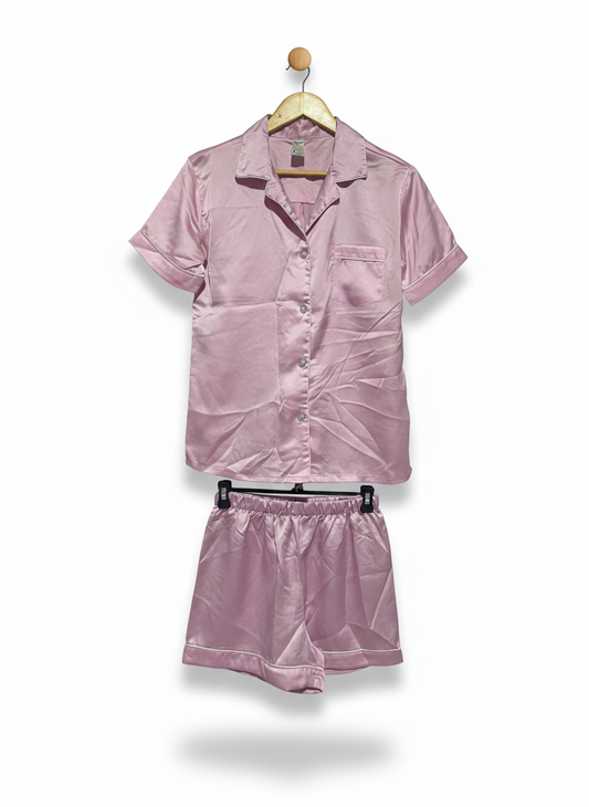 ANKO |S/M| WOMEN’S MAUVE SATIN SHORT PAJAMA SET