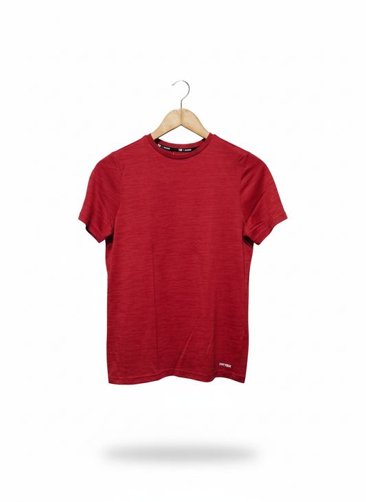 TEK GEAR |L|BUST 17|DRY TEK RED HEATHERED ATHLETIC T-SHIRT