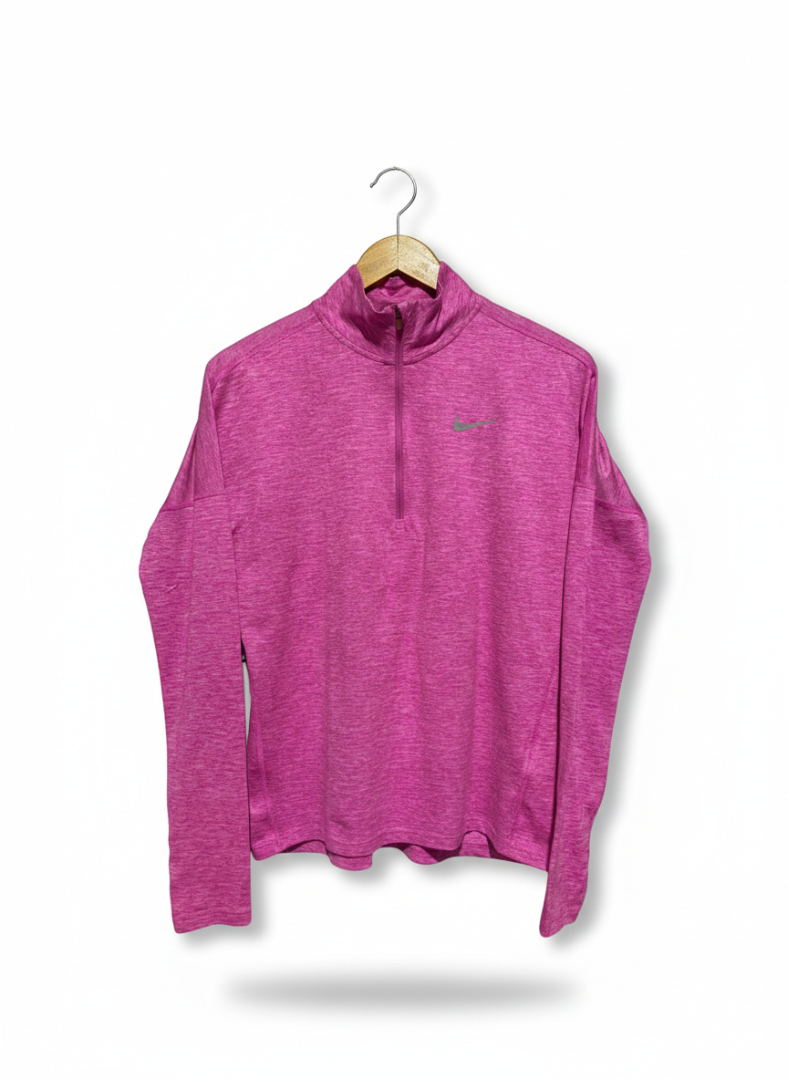 NIKE |S| BUST 19| B12 | WOMEN'S MAGENTA HEATHERED QUARTER-ZIP TRAINING PULLOVER