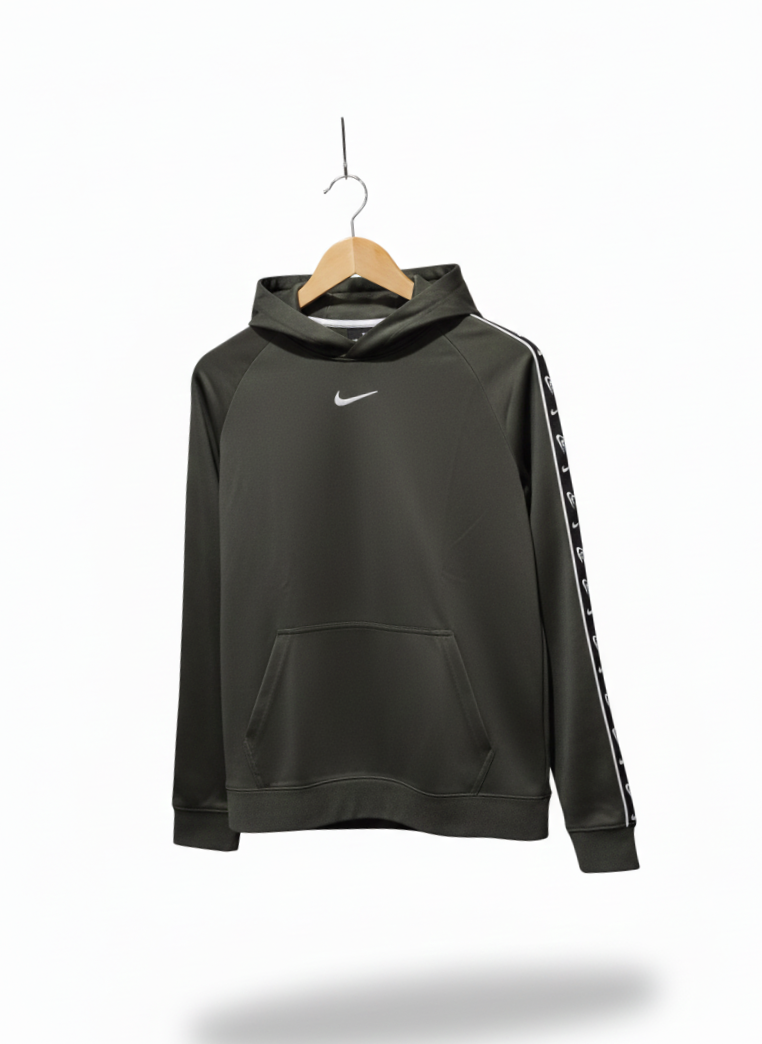 NIKE |XL|BUST 20|BLACK NIKE TAPE LOGO HOODIE