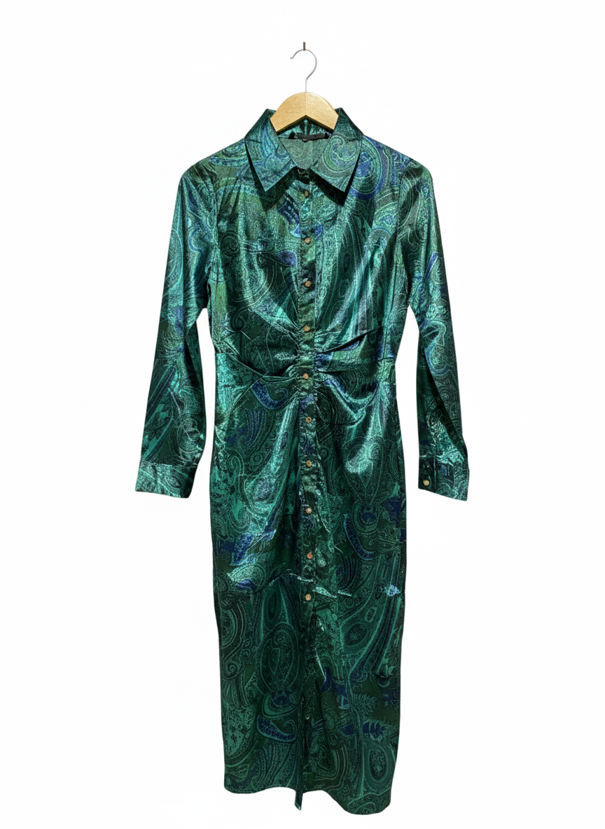 ZARA |M| BUST 16| SPRINGFIELD PRINTED PEAK HEM MIDI DRESS