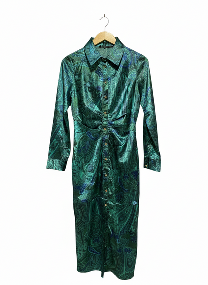 ZARA |M| BUST 16| SPRINGFIELD PRINTED PEAK HEM MIDI DRESS