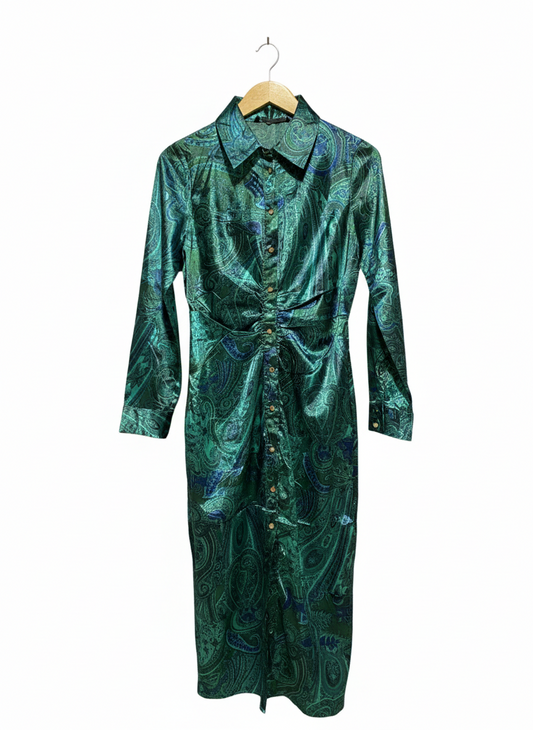 ZARA |M| BUST 16| SPRINGFIELD PRINTED PEAK HEM MIDI DRESS