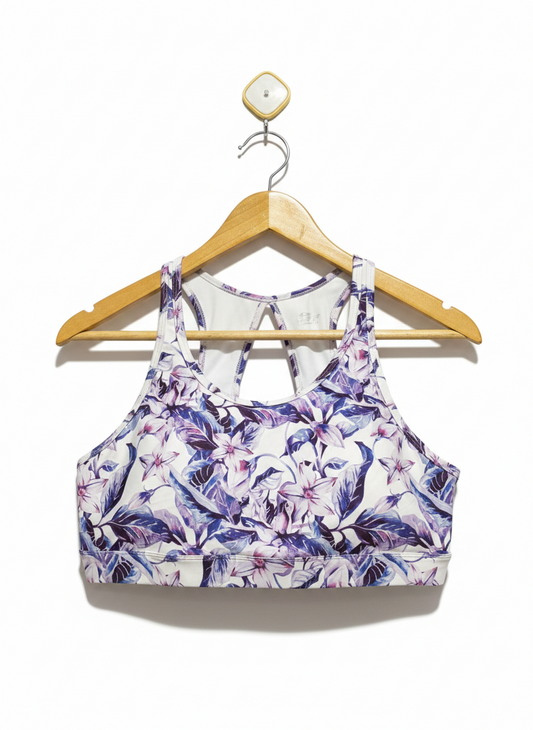 CRANE |M| BUST 16| FLORAL FITNESS CROP TOP