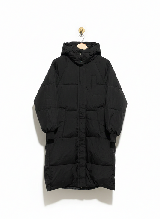 DIANYIGE DYG |L| BUST 22| PrettyLittleThing Tall Black Maxi Longline Hooded Puffer Coat
