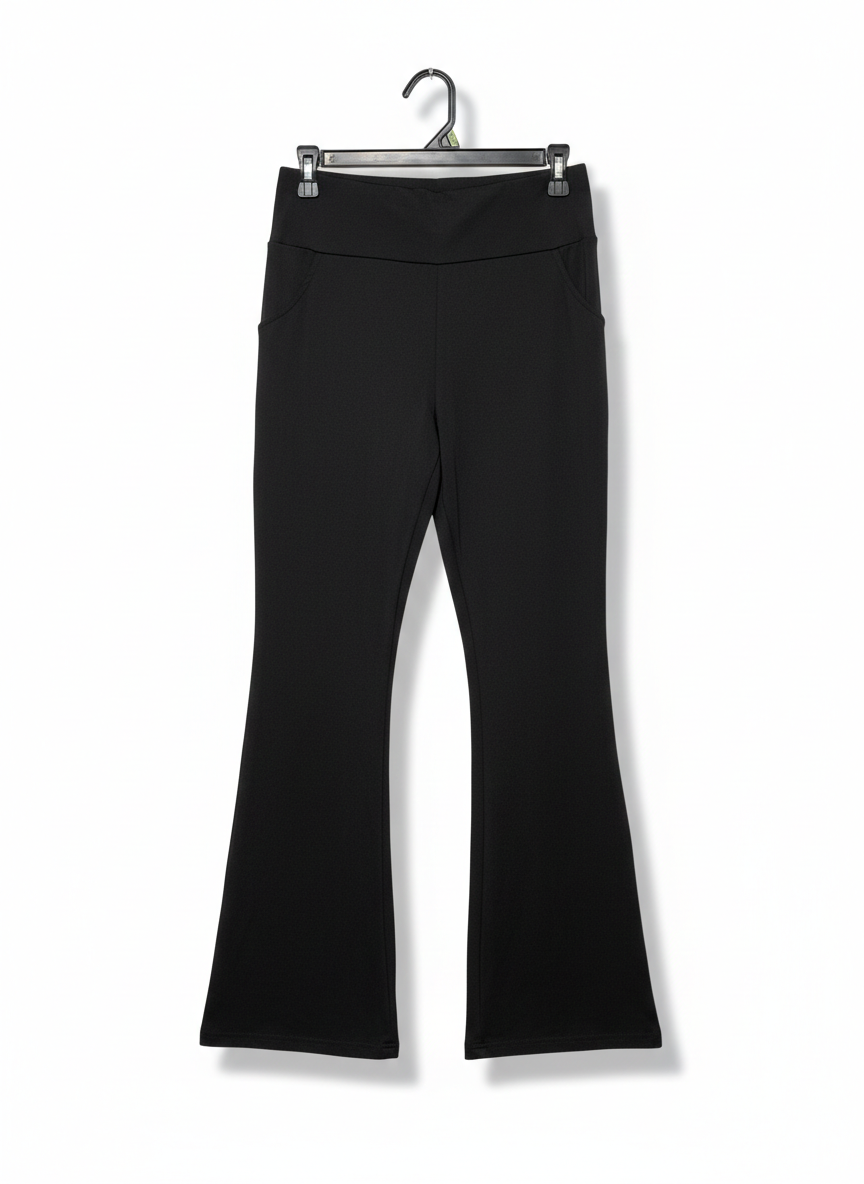 SLEEK BLACK FLARE YOGA PANTS |L| WAIST 28|