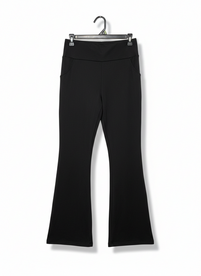 SLEEK BLACK FLARE YOGA PANTS |L| WAIST 28|