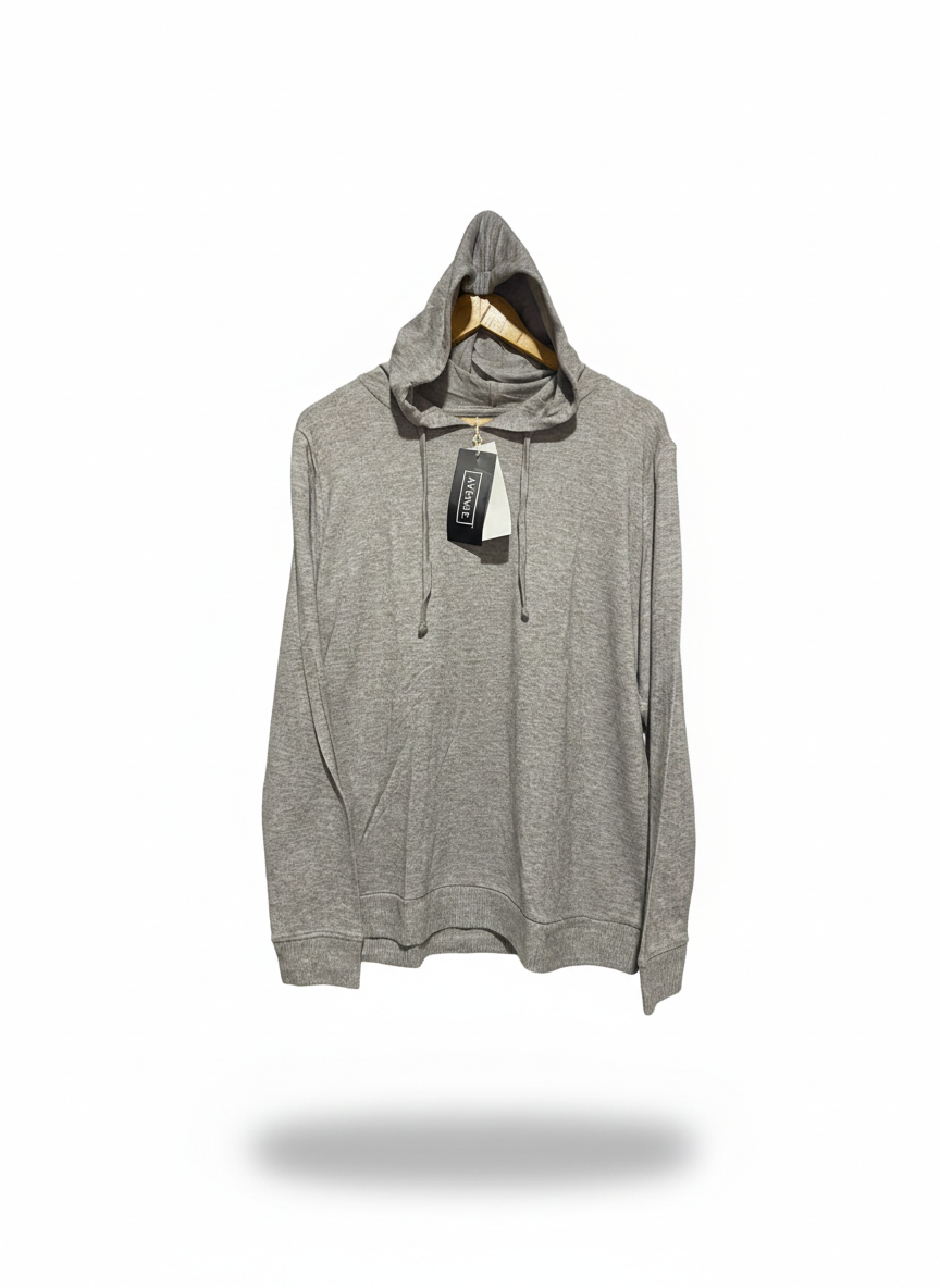AVENUE |L| BUST 23| Gray Hooded T-Shirt