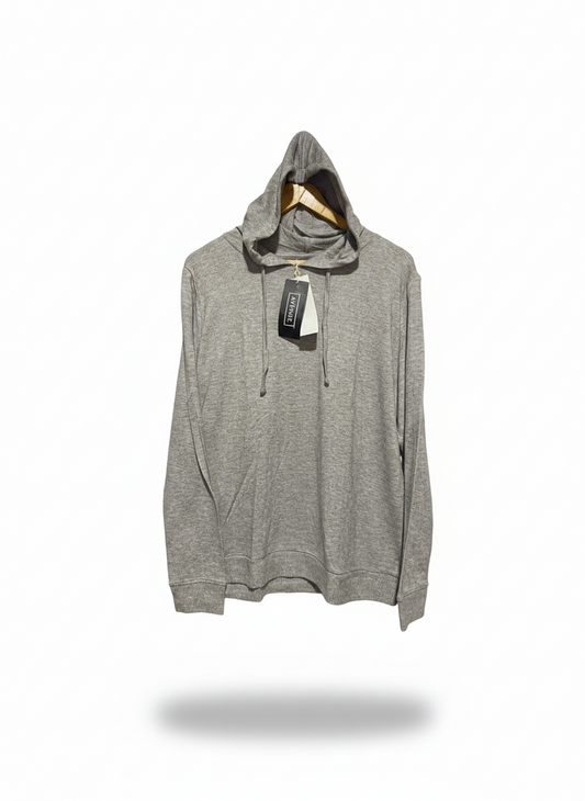 AVENUE |L| BUST 23| Gray Hooded T-Shirt