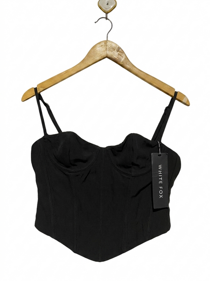 WHITE FOX |M| BUST 16| B10| WOMEN'S BLACK CORSET STYLE BUSTIER CROP TOP